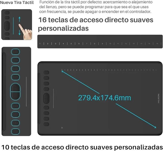 Tableta de dibujo Huion Isnpiroy H1161