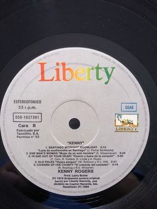 KENNY ROGERS - Kenny, Disco Vinilo