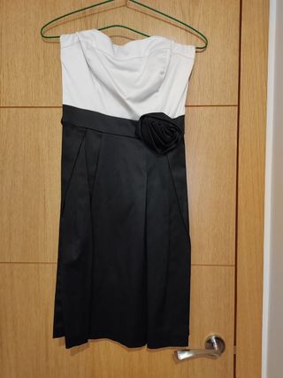 Vestido corto bicolor