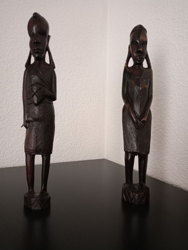 FIGURAS PAREJA ARTESANÍA AFRICANA