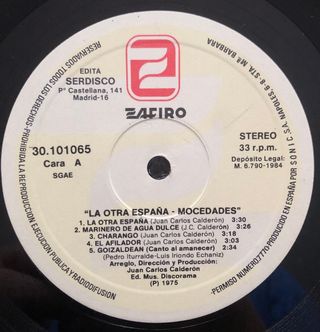 MOCEDADES - La Otra España, Disco Vinilo