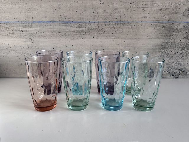 Set di 8 Bicchieri in Vetro Colorato