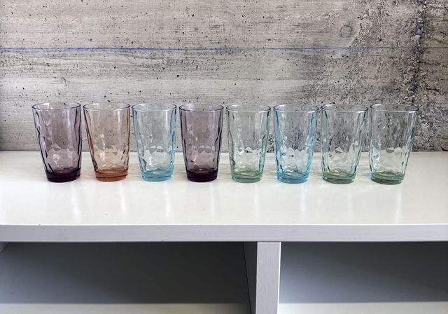 Set di 8 Bicchieri in Vetro Colorato