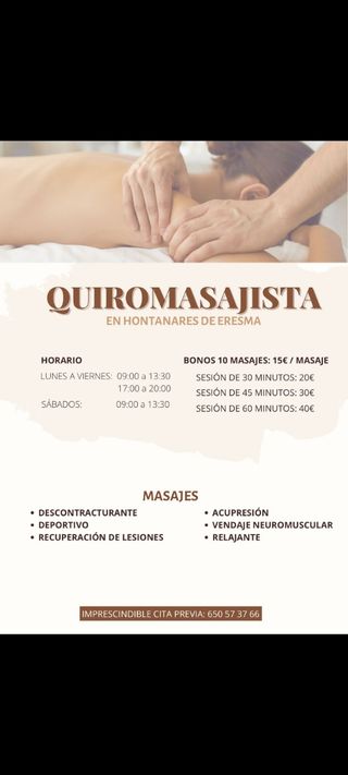 QUIROMASAJISTA TITULADO. SEGOVIA