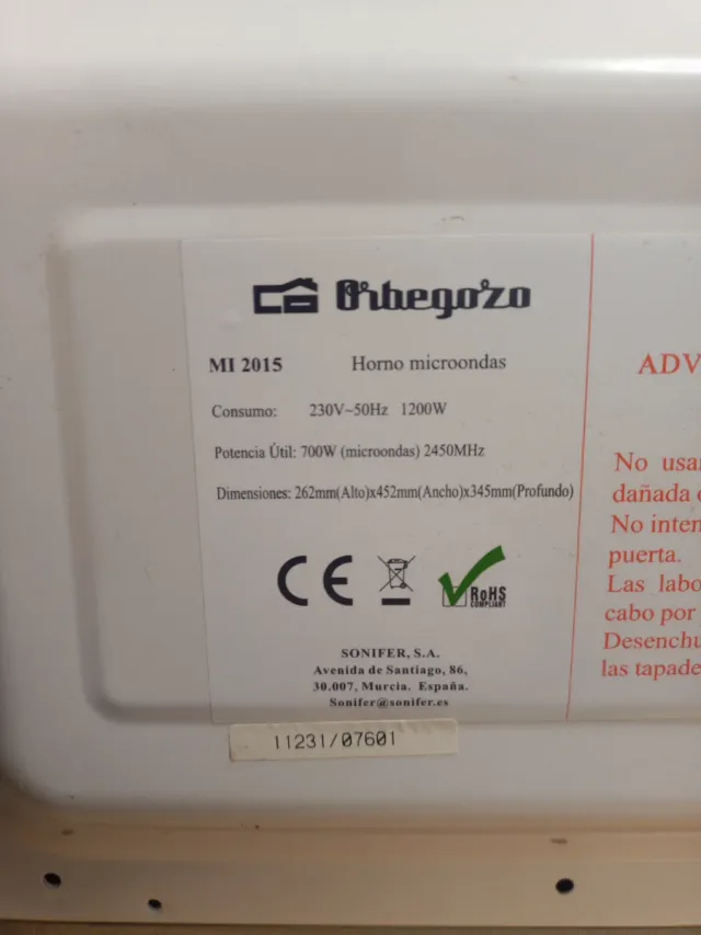 Microondas orbegorzo