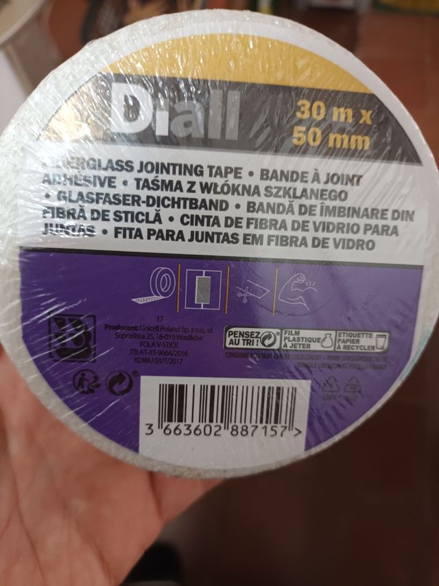 Cinta tapa juntas pladur