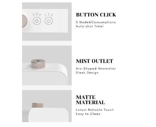 DIFUSOR AROMATERAPIA ACEITE SIN AGUA NI CALOR BLAN