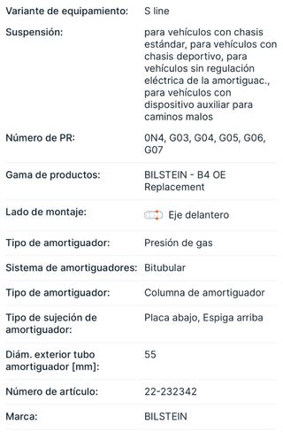 amortiguadores y copelas delanteras audi 8VA,8VF