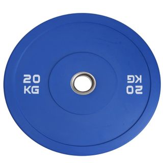 Disco bumper de color azul de 20 kilos