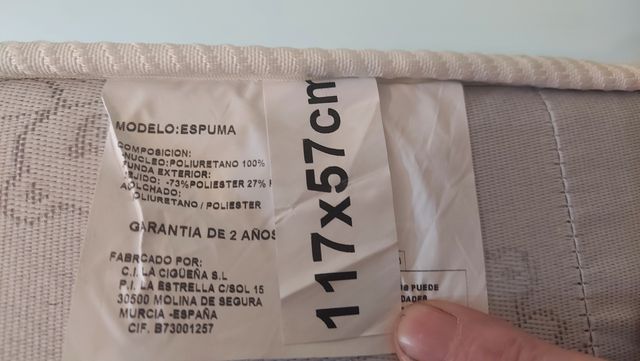 Colchon para cuna de 120 X 60