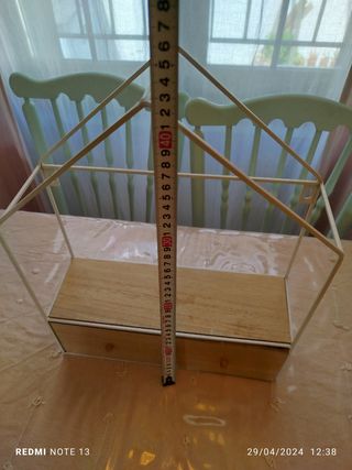 Estantería nórdica caseta madera metal con cajones