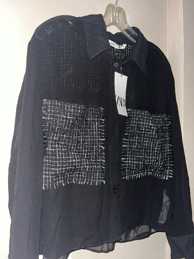 Camisa negra zara