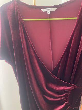 Vestido fiesta efecto terciopelo