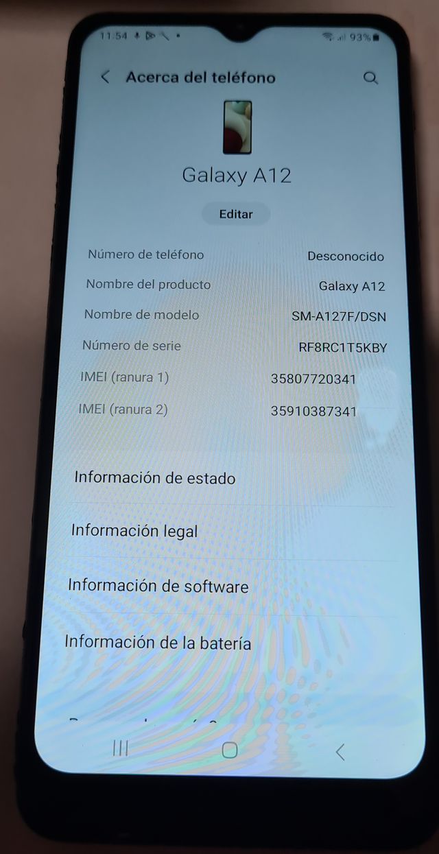 Samsung A12 Modelo SM-A127F/DSN