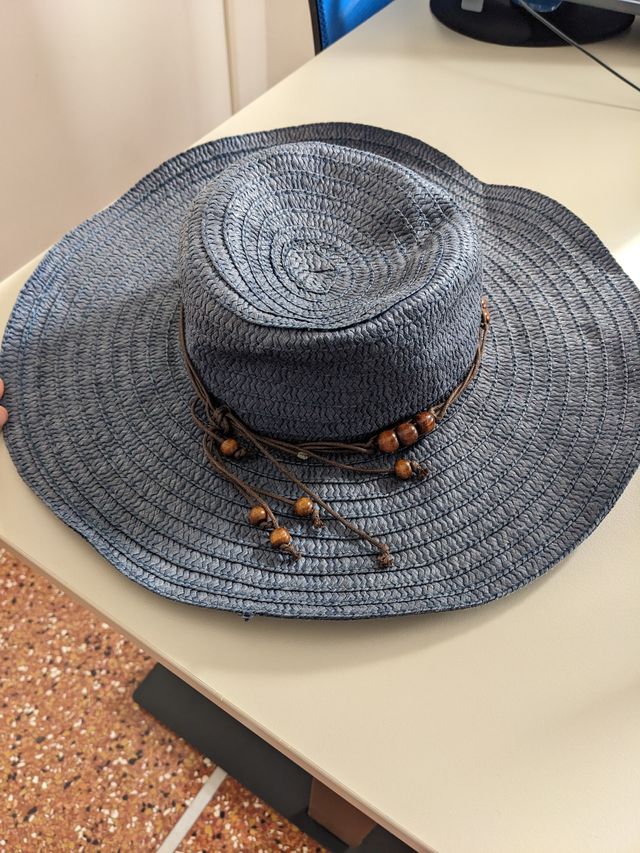 Cappello tesa larga blu navy boho chic