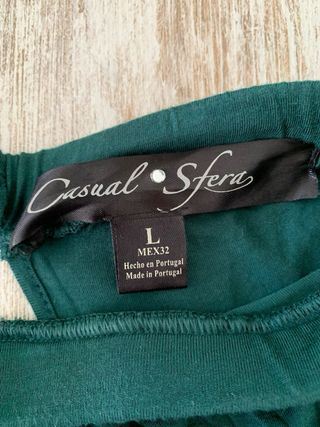 Vestido de volantes verde botella