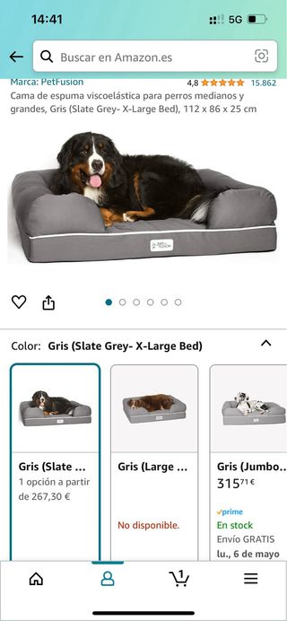 Cama de perro de espuma viscolastica extra grande