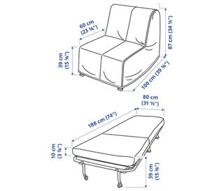 Sofá cama individual Ikea blanco
