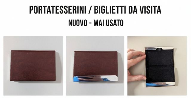 Porta carte in pelle marrone – NUOVO