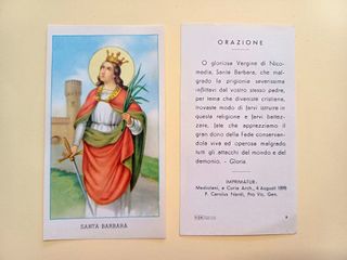 100 santini holy card SANTA BARBARA egim