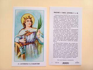 100 santini holy card SANTA CATERINA MARTIRE egim