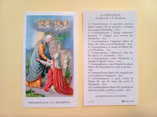 100 santini holy card VISITAZIONE SANTA ELISABETTA