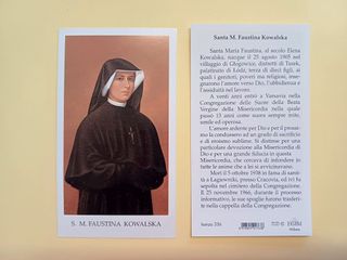 100 santini holy card S. M. FAUSTINA KOWALSKA
