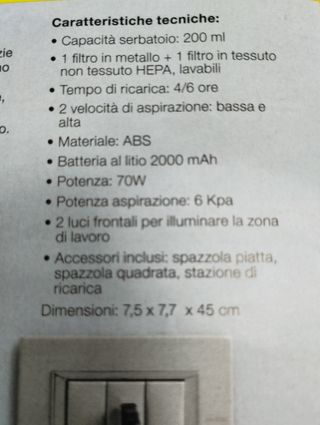 Aspirapolvere wireless polartech 2 velocità