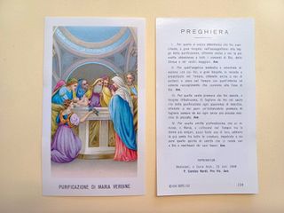 100 santini holy card PURIFICAZIONE MARIA VERGINE