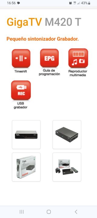 mini Sintonizador TDT grabador multimedia  no HD