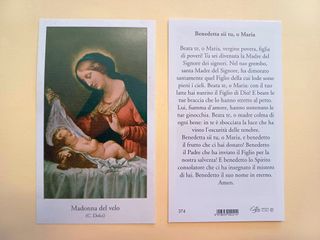 100 santini holy card MADONNA DEL VELO egim