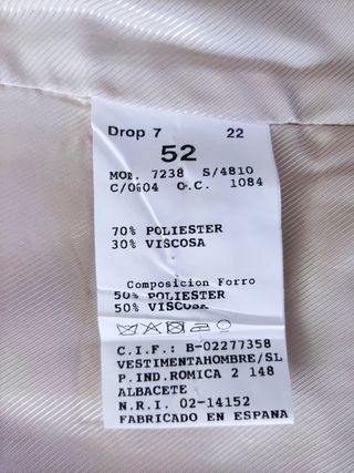 Chaleco de traje 