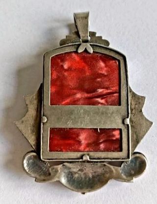 Antigua Medalla Colgante Virgen Oro Plata Art Deco