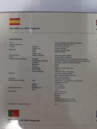 PDA  + ANTENA GPS AIRIS