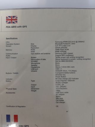 PDA  + ANTENA GPS AIRIS