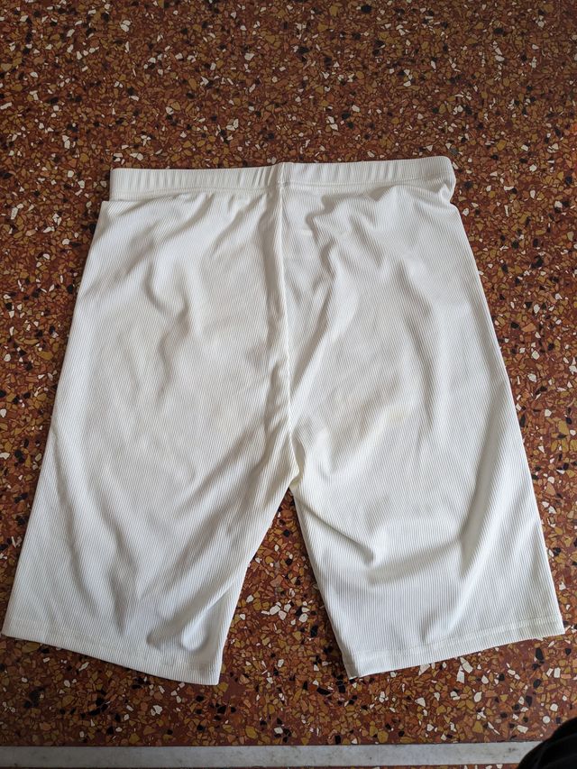 Pantaloncini donna bianchi a coste XL/46 NUOVI