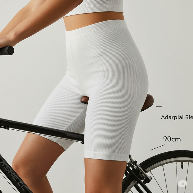 Pantaloncini donna bianchi a coste XL/46 NUOVI