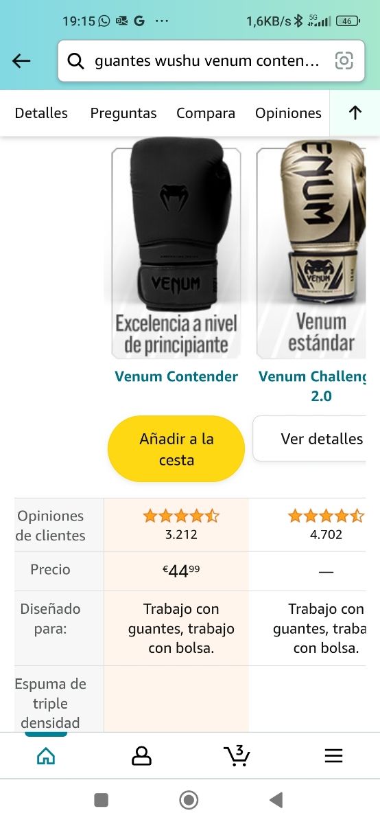 Equipación Kick boxing