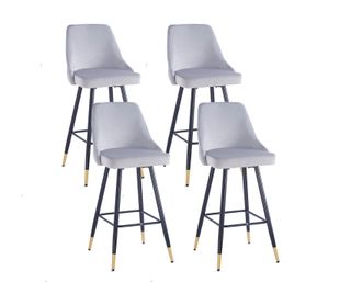 4 TABURETES ALTO CARPI EN TERCIOPELO