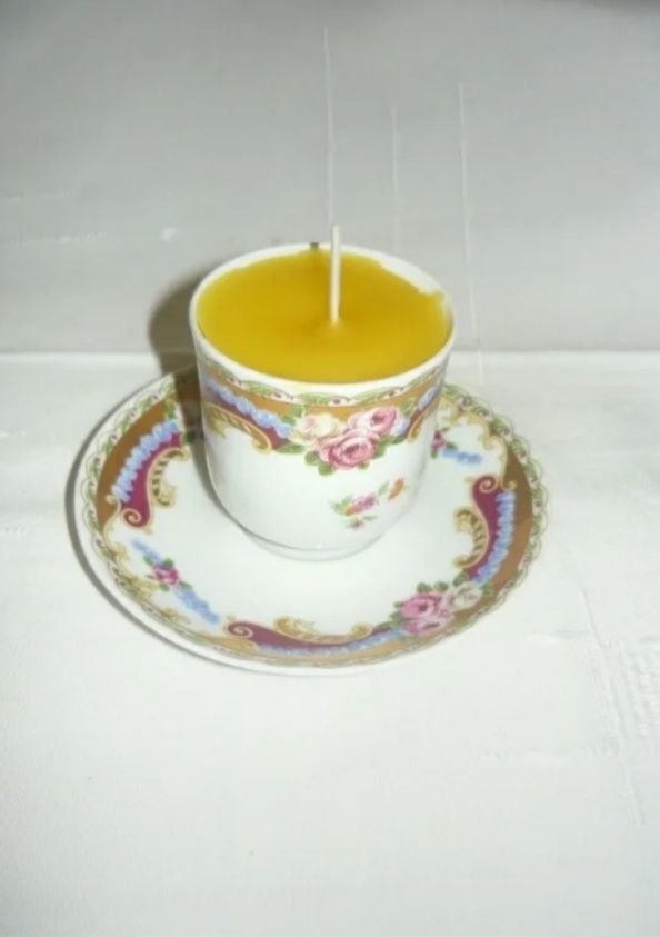 Candela in tazza stile limoges