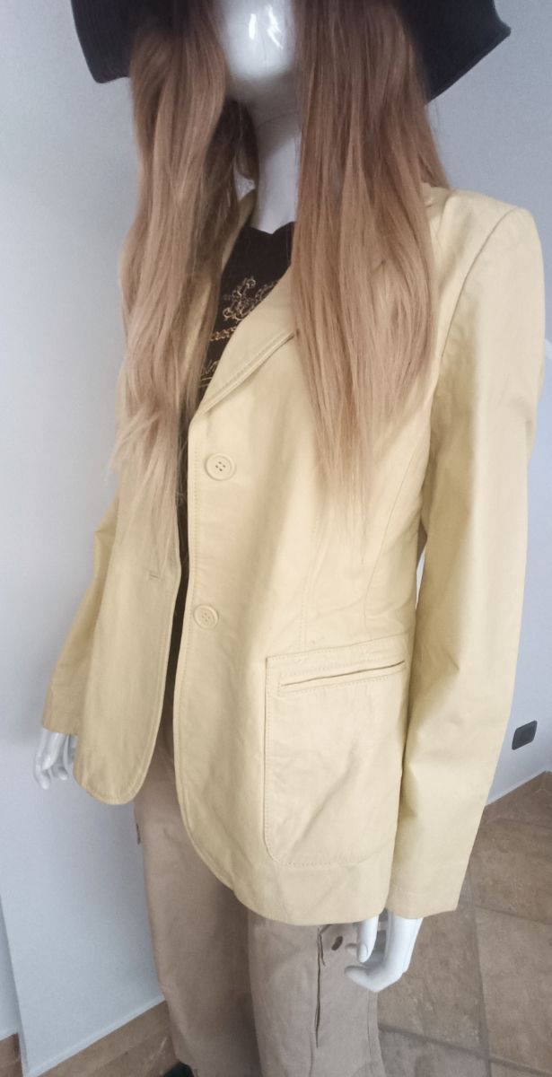Giacca blazer vintage in pelle