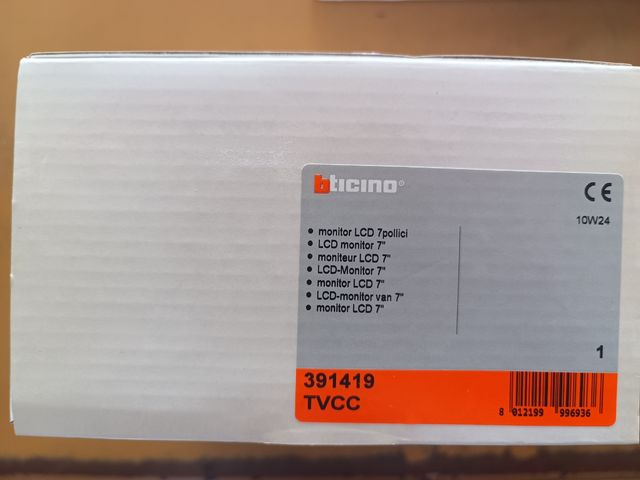 BTicino 391419 monitor LCD 7pollici tvcc