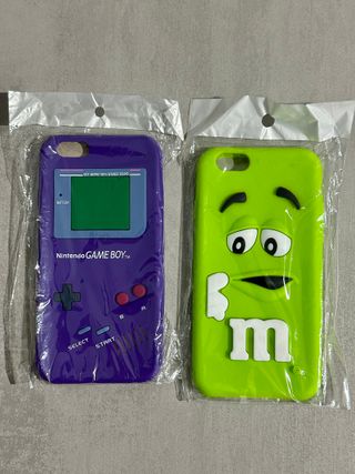 2 Fundas iPhone 6/6s Silicona 3D > M&M & Game Boy