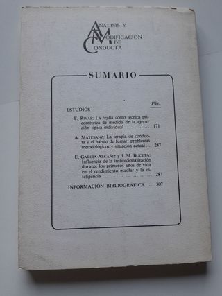 revista Análisis y Modificación de Conducta 1981