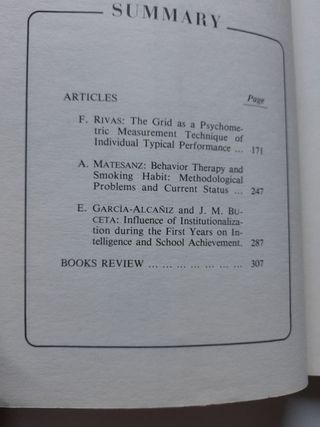 revista Análisis y Modificación de Conducta 1981