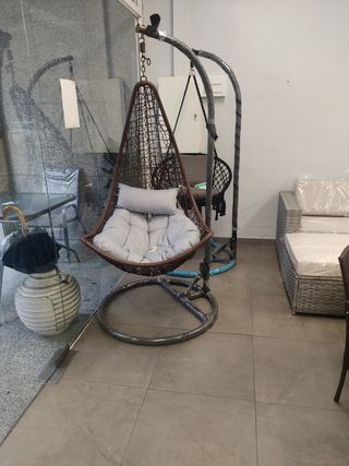 Silla colgante terraza jardin