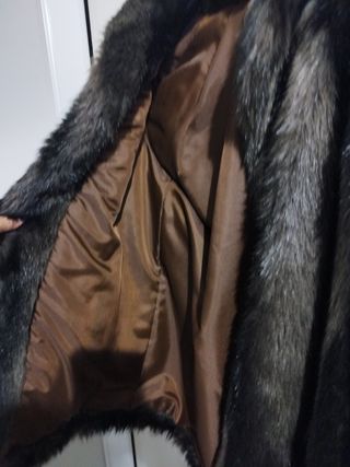 Abrigo piel sintética imitación visón