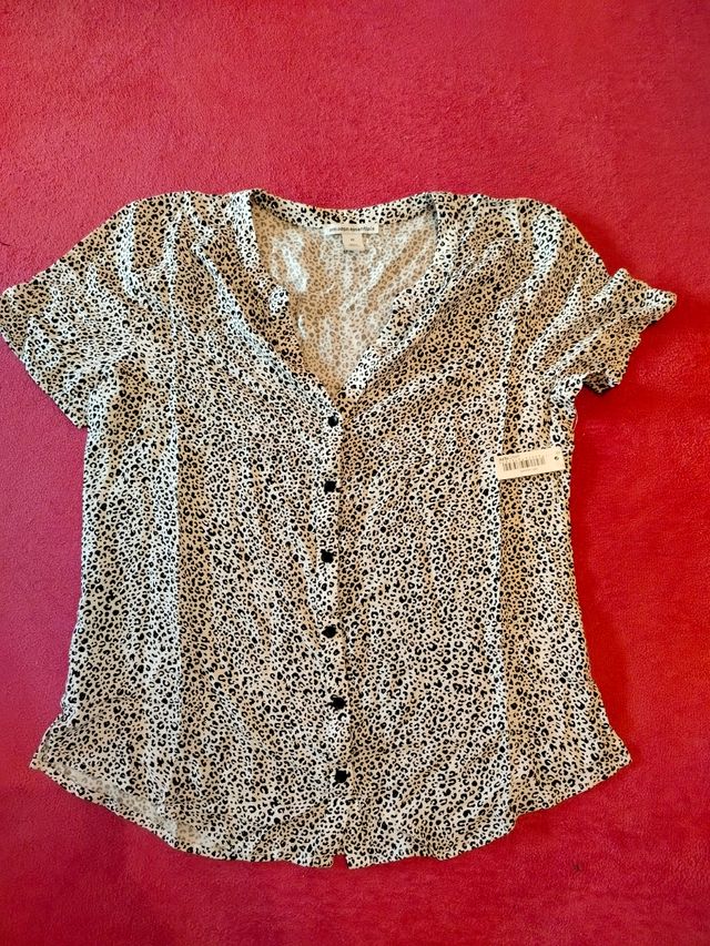 Blusa Tejida de Manga Corta Mujer