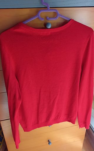 Chaqueta roja de punto 