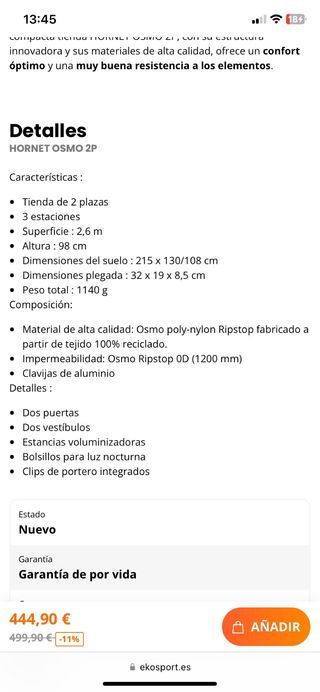 Tienda de campaña alpinismo